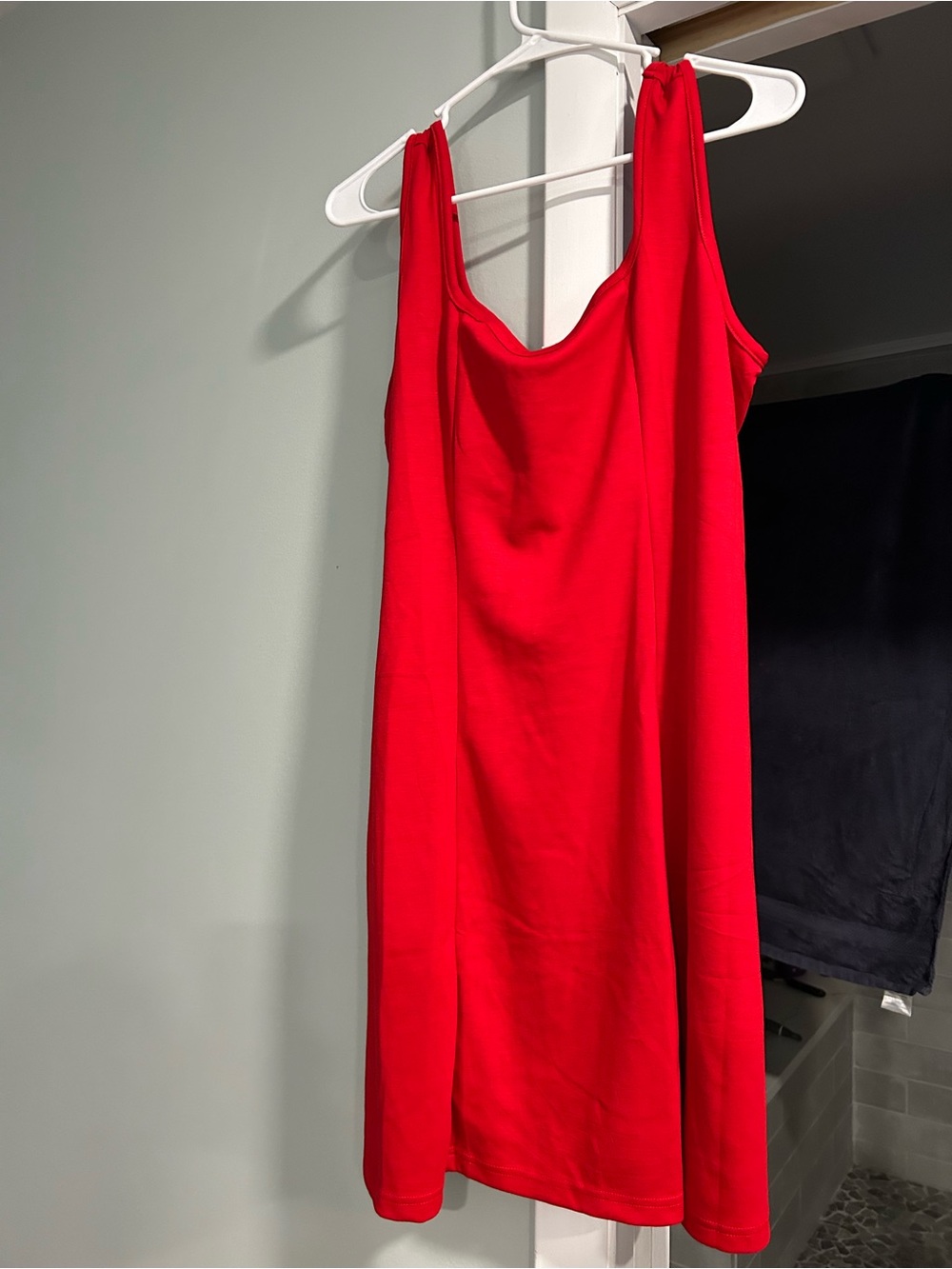 Red Scoop Neck Women's Dress